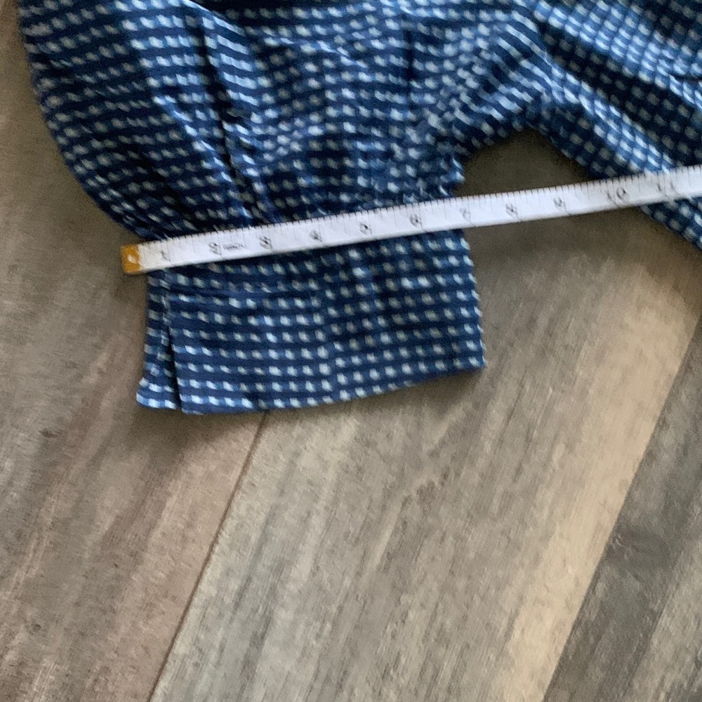 Apiece Apart Navy Checkered Long Sleeve Dress - Picture 7 of 8